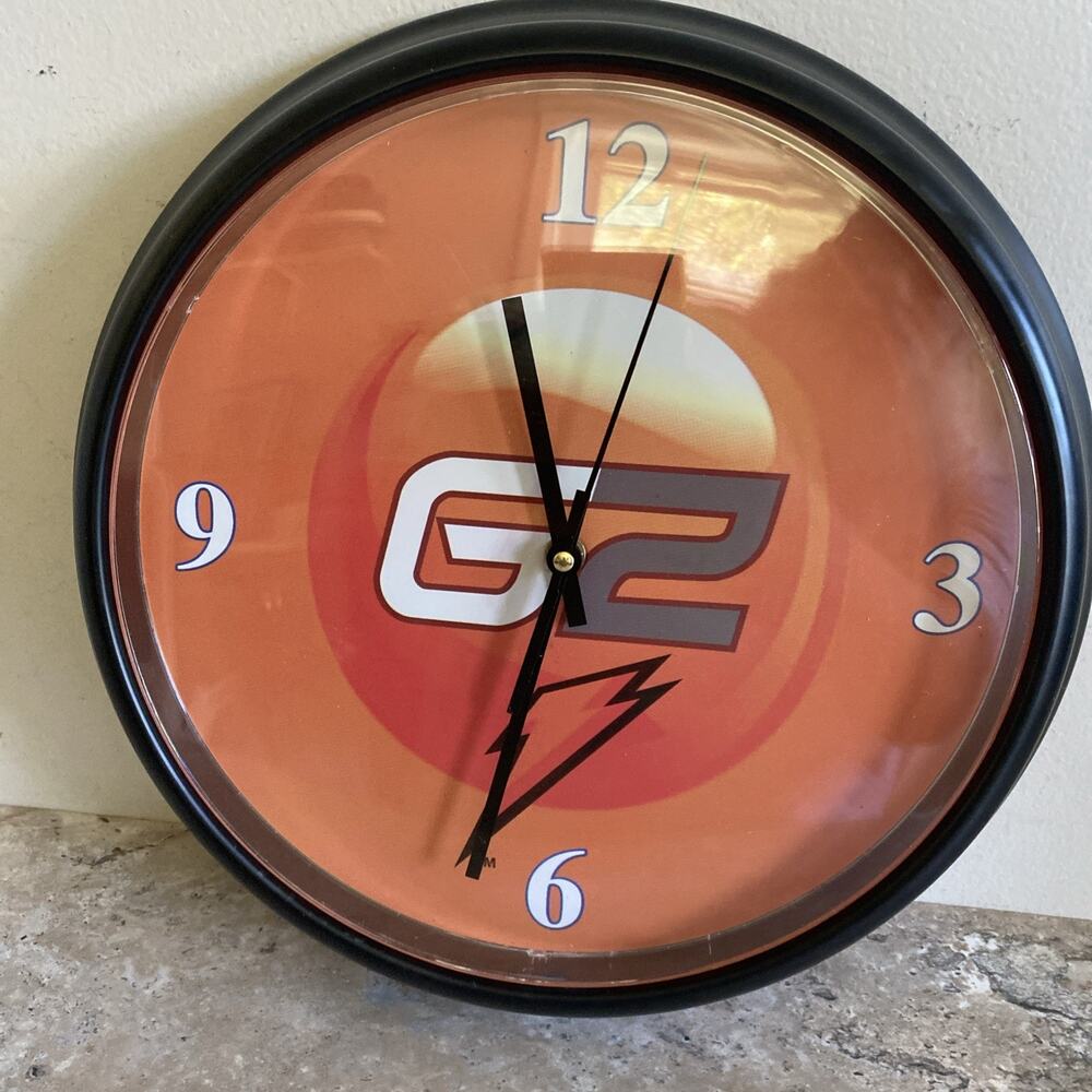 Gatorade 'G2' Orange Promotional Wall Clock 14" Silent Sweep Second Hand WORKS